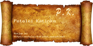 Petelei Katinka névjegykártya